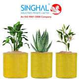 Singhal HDPE UV-Protected Yellow Round Grow Bags, 24x24 Inch - Perfect for Terrace and Vegetable Gardening - Set of 10