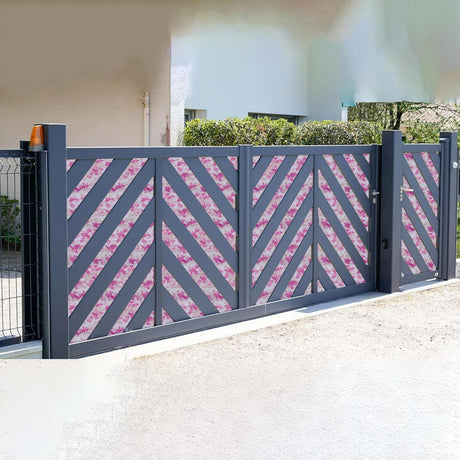 Singhal UV Resistant Polypropylene Sheet Car Parking Sheet | Gate Sheet | Grill Sheet | Gate Covering Sheet | Balcony Safety Sheet | Privacy Sheet, Printed Pink Design (3x10 Feet)