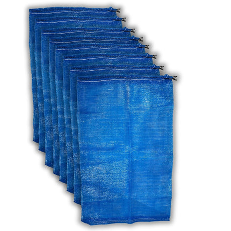 Singhal Mesh Onion Produce Bags with drawstring Blue | 20 Inch x 31.50 Inch Bags | Reusable Breathable Leno PP Fabric | Great for Packaging Produce, Vegetables and Fruit (Combo Pack of 10)