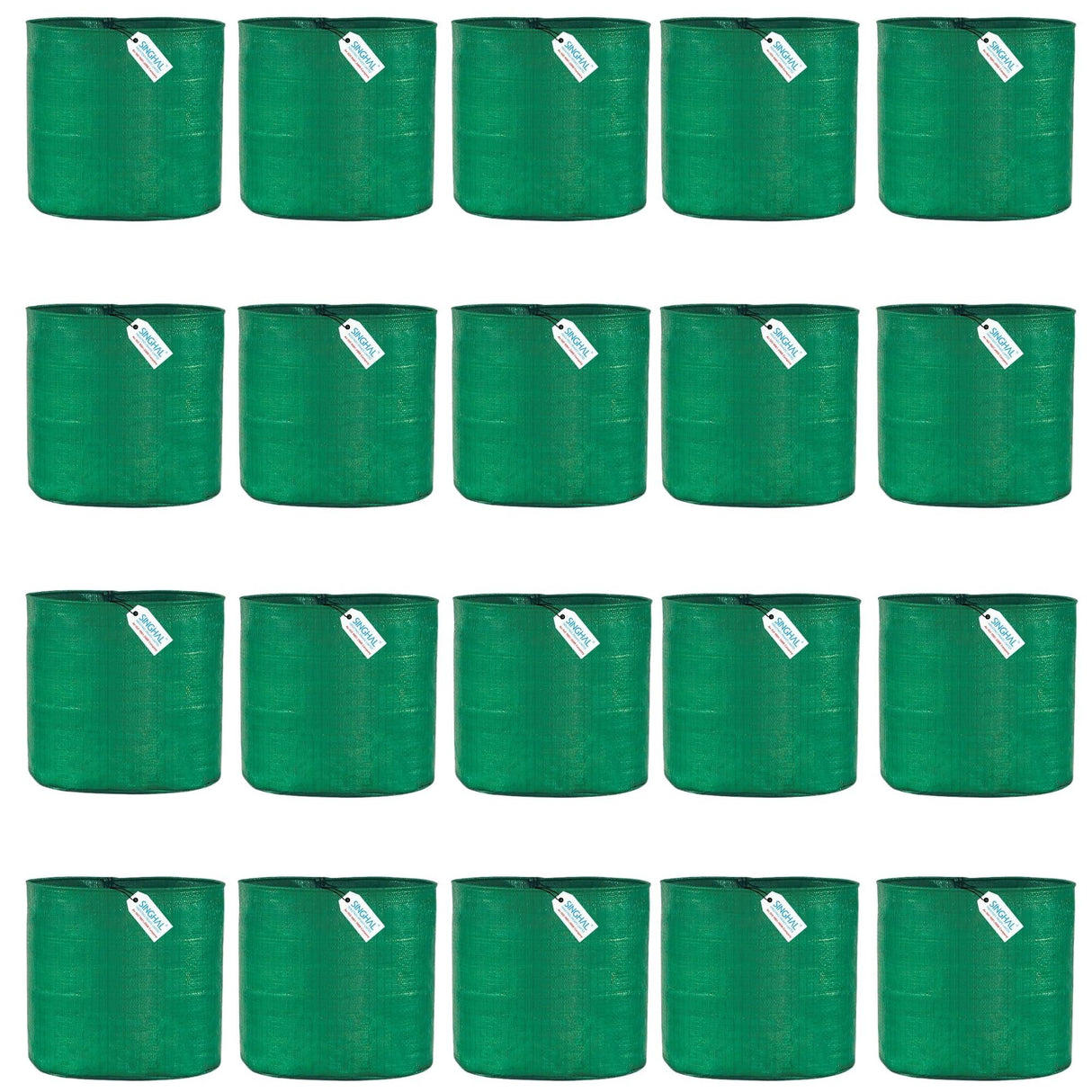 SINGHAL HDPE UV Protected Round Plants Grow Bags 12x12 Inch Pack of 20 Green Colour Suitable for Terrace and Vegetable Gardening