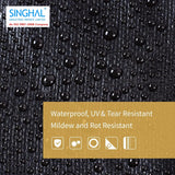 Singhal 18x24ft 170 GSM Tarpaulin Sheet Waterproof Pure Virgin HDPE UV Treated Heavy Duty Tadpatri, Tirpal, Multipurpose Sheet Black, Strong Aluminium Eyelets Every Corner