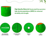 Premium 260 GSM Green HDPE UV-Protected Round Grow Bags for Durable Terrace and Vegetable Gardening - Reliable for All Plants!