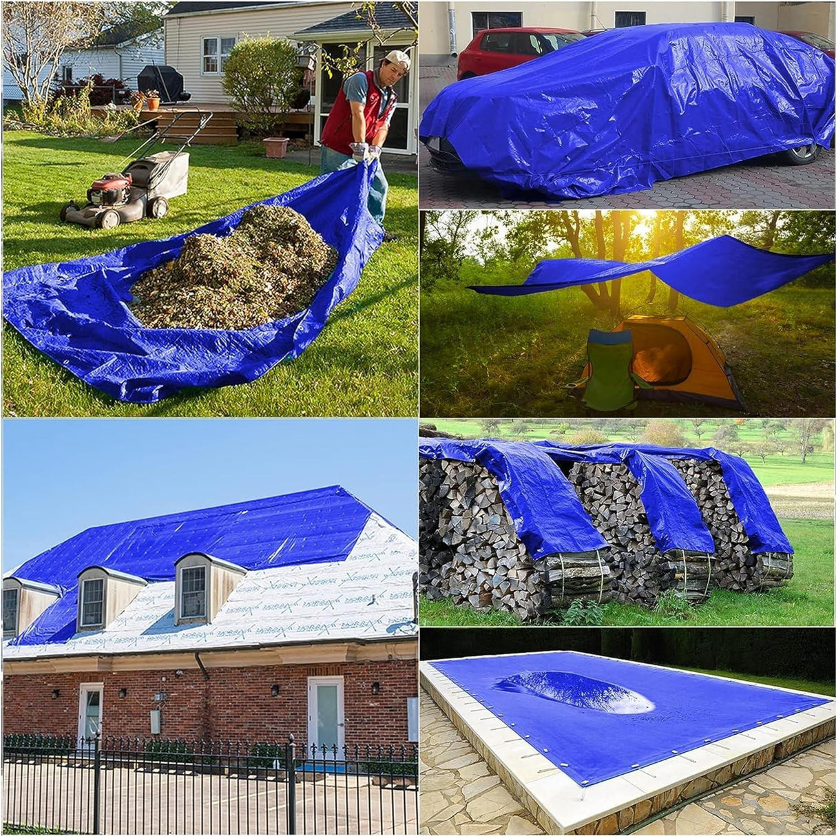 HDPE Blue Tarpaulin Sheet 16x24ft – Heavy-duty, UV-resistant, 100% pure virgin, 170 GSM with reinforced eyelets for durable, waterproof protection.