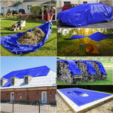 HDPE Blue Tarpaulin Sheet 16x24ft – Heavy-duty, UV-resistant, 100% pure virgin, 170 GSM with reinforced eyelets for durable, waterproof protection.