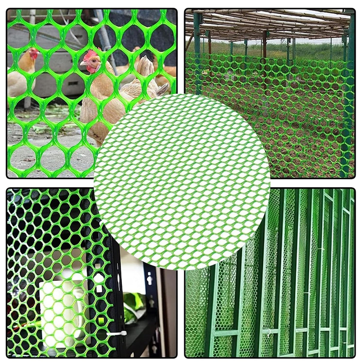 Singhal Tree Guard Net, Garden Fencing Net Virgin Plastic with 1 Cutter and 50 PVC Tags (Green, 4 ft x 10 ft)