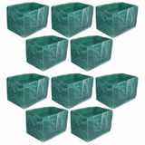 SINGHAL HDPE UV-Protected Rectangular Grow Bags 18x12x12 Inches, Pack of 10, Green - Ideal for Terrace & Vegetable Gardening