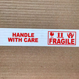 Handle with Care Fragile Tape – 12 Rolls of Printed Packaging Tape, 48mm x 65m Each