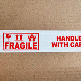 Handle with Care Fragile Tape – 12 Rolls of Printed Packaging Tape, 48mm x 65m Each