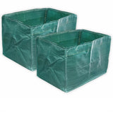 18x12x12 Inches Rectangular HDPE Grow Bags UV Protected Green Colour for Terrace and Vegetable Gardening, 2 Packs