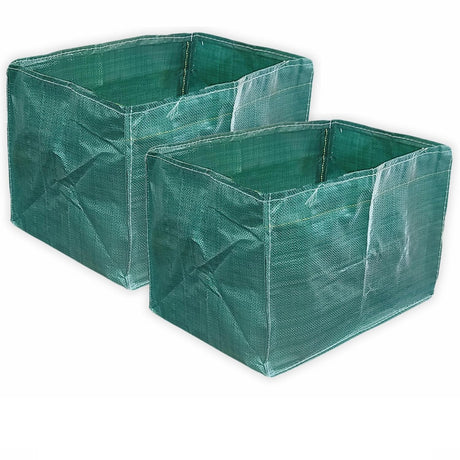 18x12x12 Inches Rectangular HDPE Grow Bags UV Protected Green Colour for Terrace and Vegetable Gardening, 10 Packs