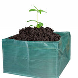18x12x12 Inches Rectangular HDPE Grow Bags UV Protected Green Colour for Terrace and Vegetable Gardening, 10 Packs