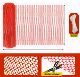 Tree Guard Net, Garden Fencing Net Virgin Plastic Red Color with 1 Cutter and 50 PVC Tag