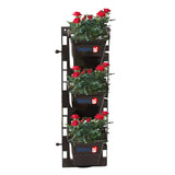 Singhal Vertical Garden Pots Outdoor Use and Indoor Use | 1 Panel and 3 Pots | Wall Hanging, Black Color