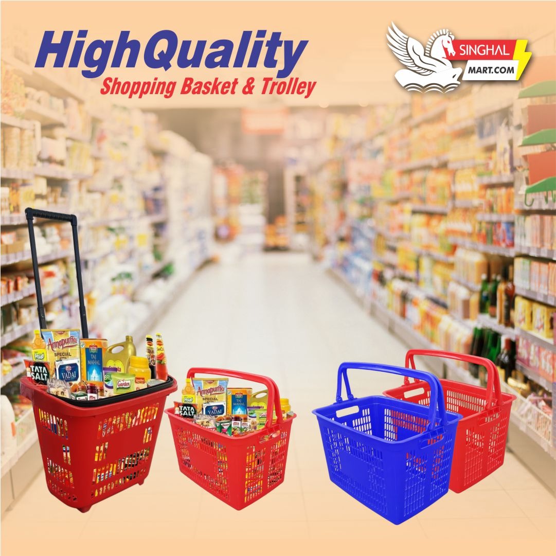 Red Color Personal Shopping Cart for Carry away & store in Car boot space - Singhal Mart