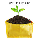 18x12x12 inch Yellow Grow Rectangle Bag for Terrace Gardening (3 Pack)