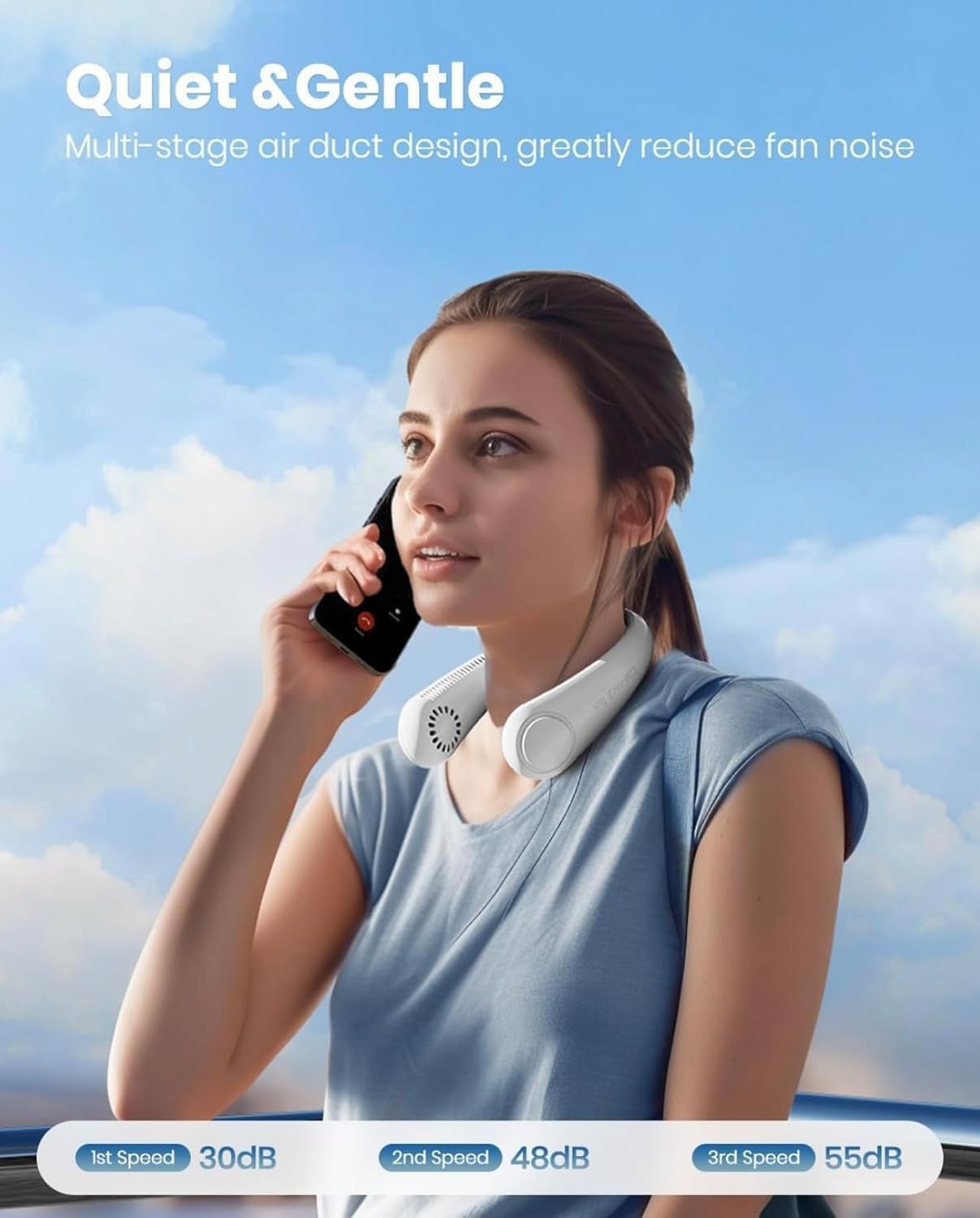 Neck Fan - Stay Cool, Stylish, and Hands-Free with Portable Wearable Comfort!