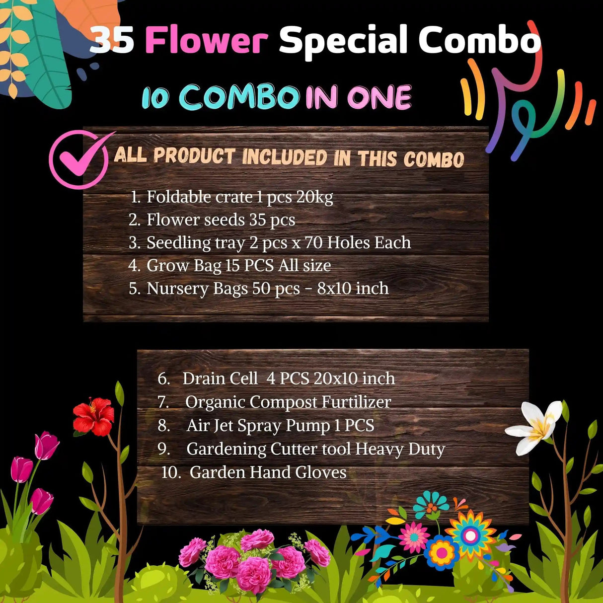 35 Flower Special Kit,  10 Combo Grow Kit for your Garden - Singhal Mart