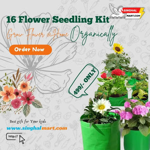 16 Flower Seedling, 5 Combo grow Kit your Garden
