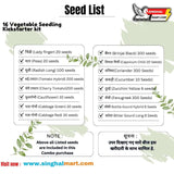 16 Vegetable Seedling, 5 Combo grow Kit your Garden - Singhal Mart